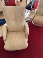 Elektrisch verstelbare relaxfauteuil Leolux model Keppler, Ophalen, Gebruikt, 50 tot 75 cm, Leer