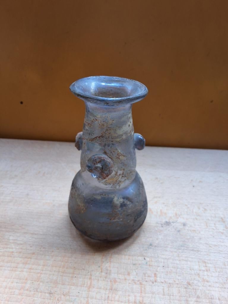 Antiek glazen vaas met unieke textuur scavo murano italie, Antiek en Kunst, Antiek | Glas en Kristal, Ophalen of Verzenden