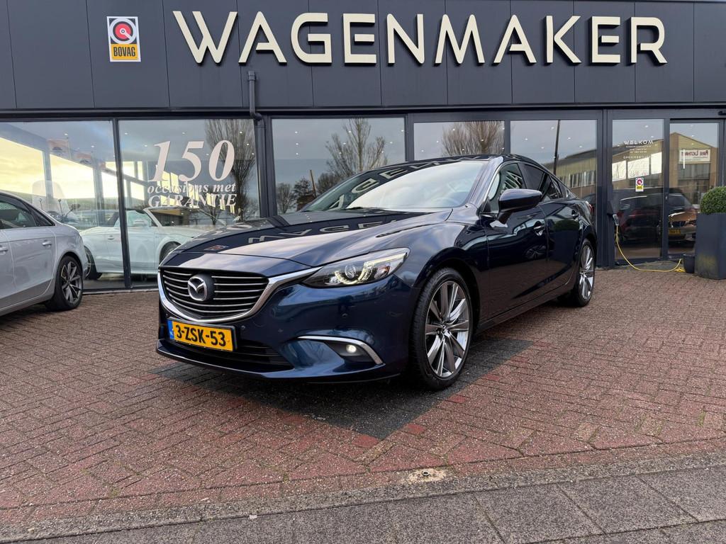 Mazda 6 2.0 SkyActiv-G 165 Skylease GT Leder|NAVI|Cruise|Dea, Auto's, Mazda, Voorwielaandrijving, Gebruikt, 4 cilinders, Blauw