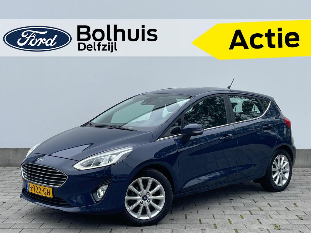 Ford Fiesta Titanium EcoBoost 100 pk AKTIE | AUTOMAAT | Crui, Blauw, 620 kg, 49 €/maand, Origineel Nederlands