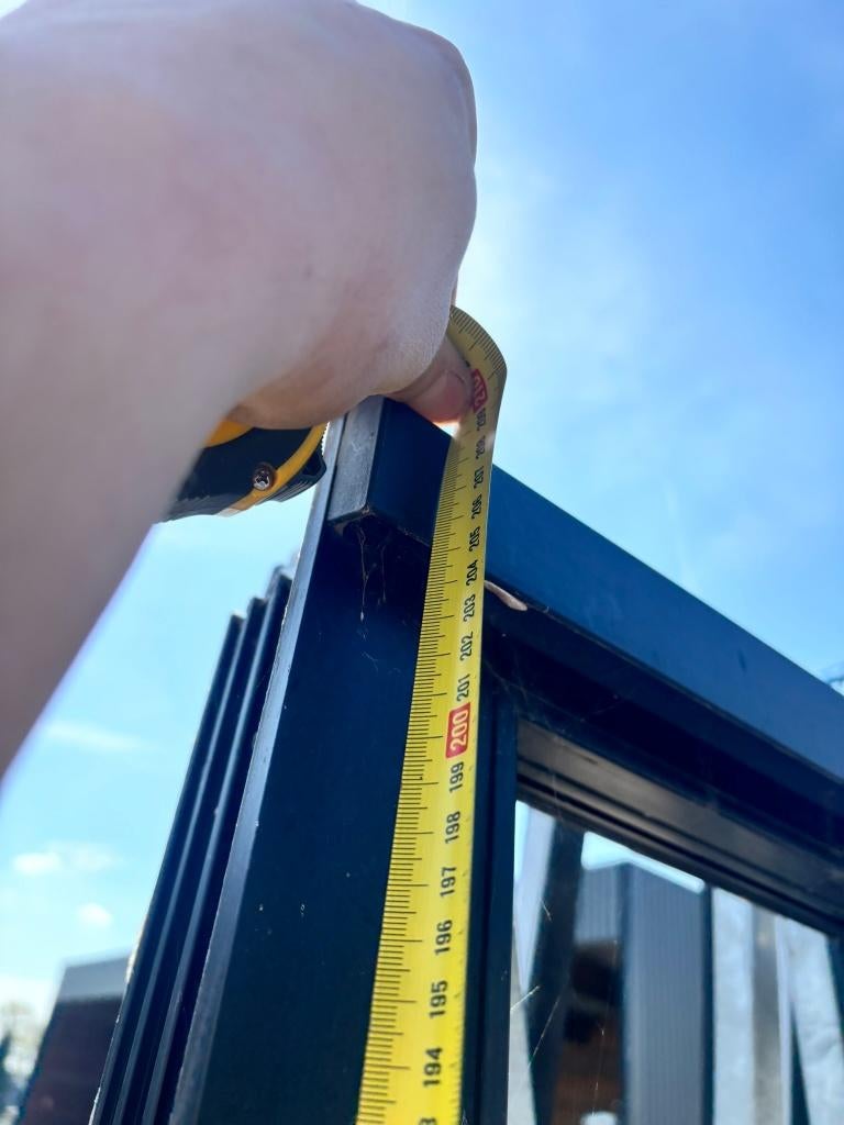 Gedemonteerde aluminium 2-delige schuifpui (met HR++ glas), Ophalen, Gebruikt, Aluminium, 150 tot 225 cm