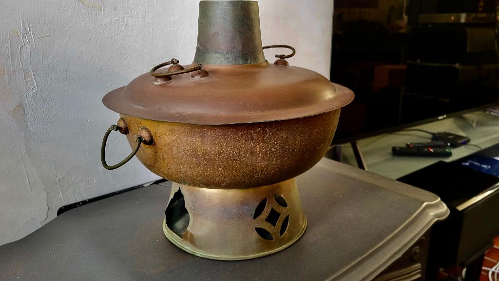 Mongolian Copper Brass Asian fondue ~ Shabu Shabu Hot Pot, Ophalen, Koper