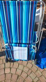 Strandstoel op wielen - Blauw gestreept, Ophalen