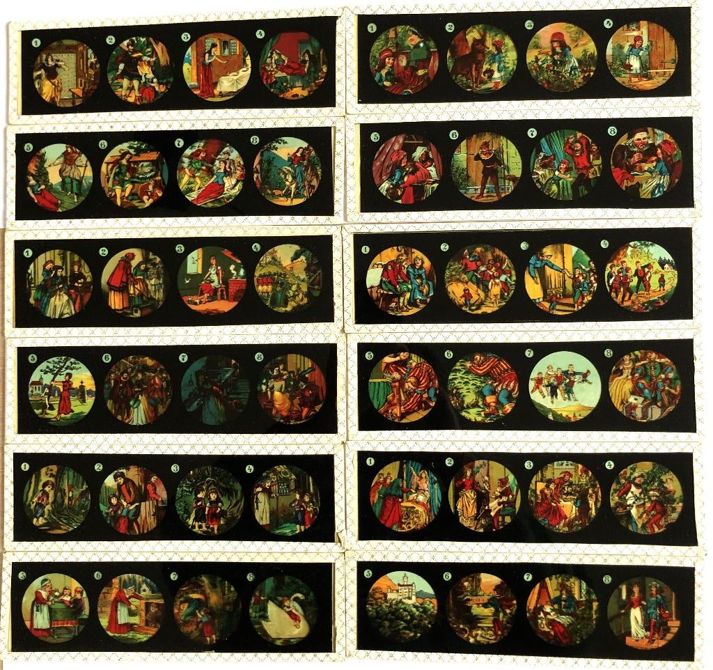 Decalcomanie toverlantaarn plaatjes 12 stuks – 6 sprookjes, Ophalen of Verzenden