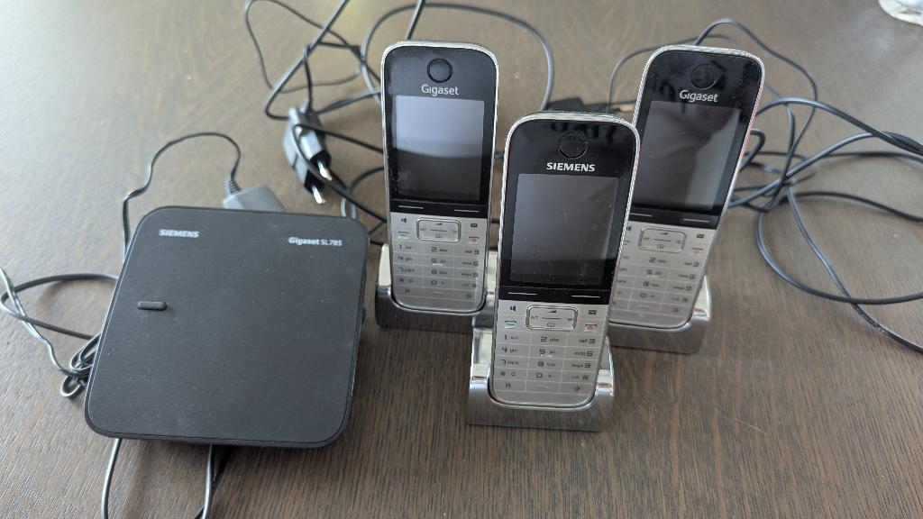 Siemens Gigaset SL78H trio DECT telefoons + basisstation, Ophalen of Verzenden, Gebruikt, 3 handsets
