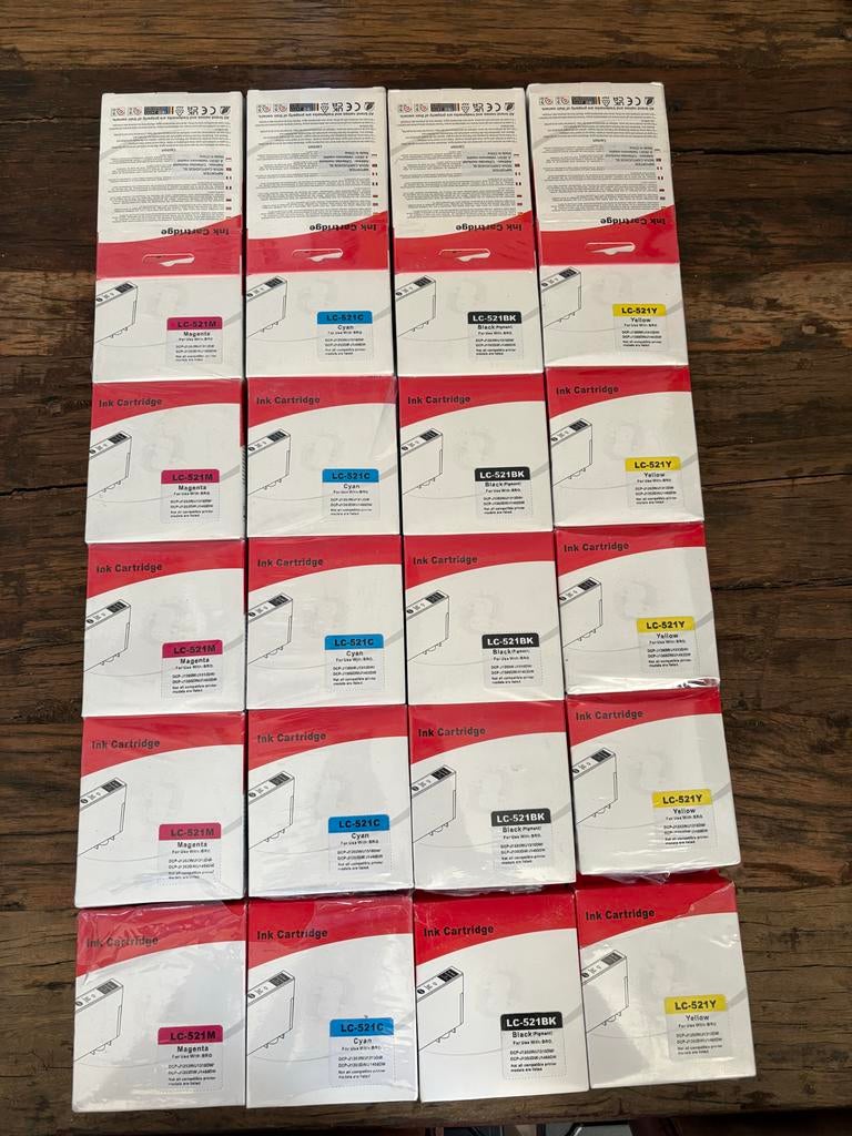 Brother LC-521M, LC-521C, LC-521BK, LC-521Y inktcartridges, Ophalen of Verzenden, Nieuw, Cartridge