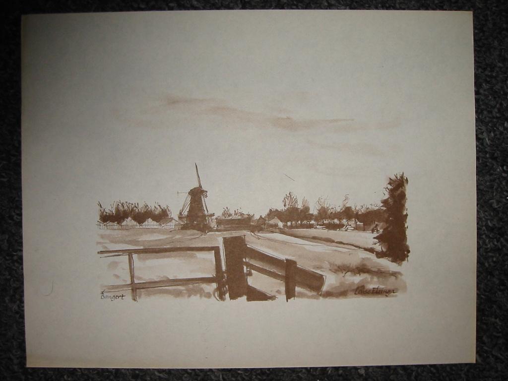 Bangert te Noord Holland Oude Tekening Medemblik, Antiek en Kunst, Verzenden