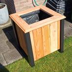 Duurzaame Douglas Plantenbak met matZwart Frame – 60x60x65cm, Tuin en Terras, Bloembakken en Plantenbakken, Ophalen, Vierkant