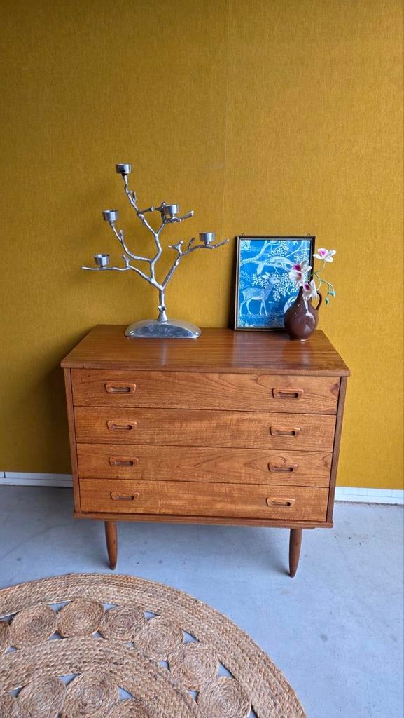 Farina Deens ladekastje teakhout fineer, Ophalen, Retro vintage Scandinavisch design, Gebruikt, Farina