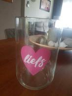 mooie glazen vaas LIEFS, hoogte 21 cm, Huis en Inrichting, Woonaccessoires | Vazen, Overige kleuren, Ophalen of Verzenden, Minder dan 50 cm