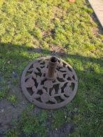 Antieke gietijzeren parasolvoet met rozenmotief, Ophalen, Gebruikt, Minder dan 1 meter, Parasolvoet