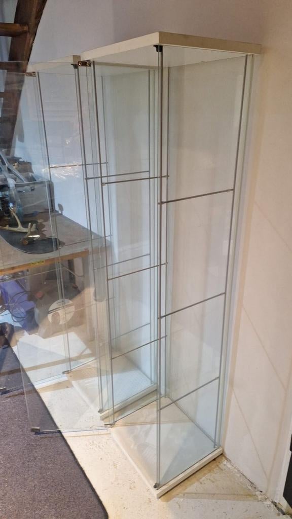 Glazen Vitrinekasten met Glasplaten, Huis en Inrichting, Kasten | Vitrinekasten, Ophalen, Minder dan 50 cm, Glas, Minder dan 25 cm
