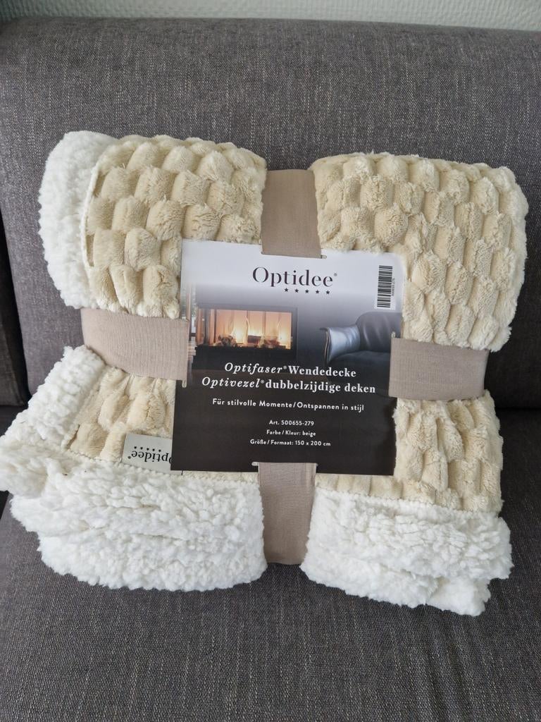 Optidee dubbelzijdige woondeken, Verzenden, Nieuw