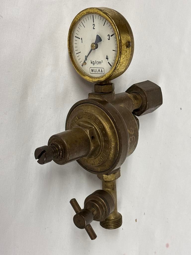 Vintage Mulka Manometer Drukregelaar - Messing, Ophalen of Verzenden