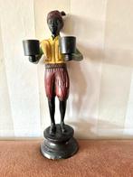 Antieke bronzen Blackamoor kandelaar, Ophalen of Verzenden, Koper of Brons