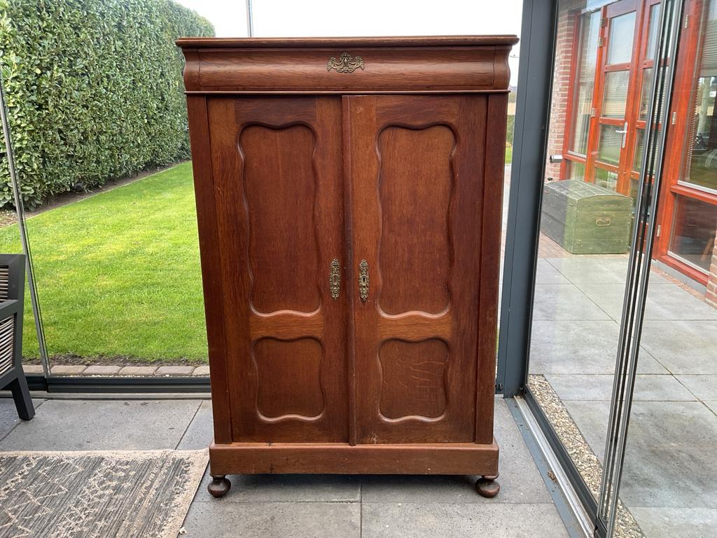 Antieke biedermeier kast met lades, Ophalen