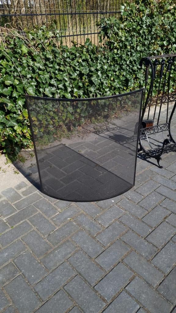 Complete openhaardset met vonkenscherm en gereedschap, Huis en Inrichting, Haarden, Ophalen of Verzenden, Gebruikt, Vrijstaande haard