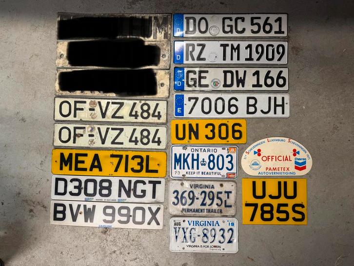 Kentekenplaten nummerborden license plates, Verzamelen, Automerken, Motoren en Formule 1, Gebruikt, Auto's, Ophalen