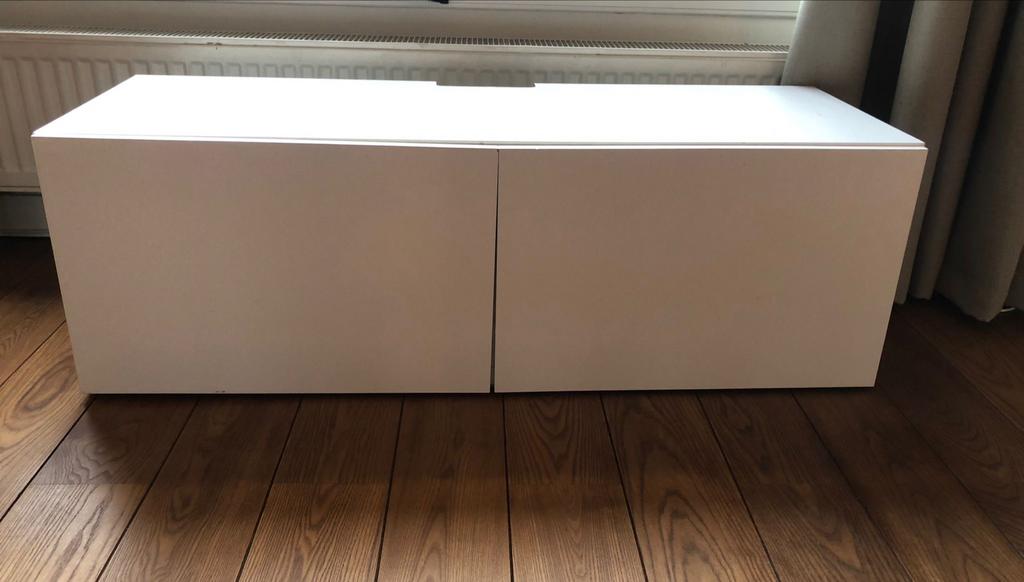 IKEA Besta Wit/LAPPVIKEN TV meubel 120x40x38 cm, Huis en Inrichting, Kasten | Televisiemeubels, Ophalen, Gebruikt, 100 tot 150 cm