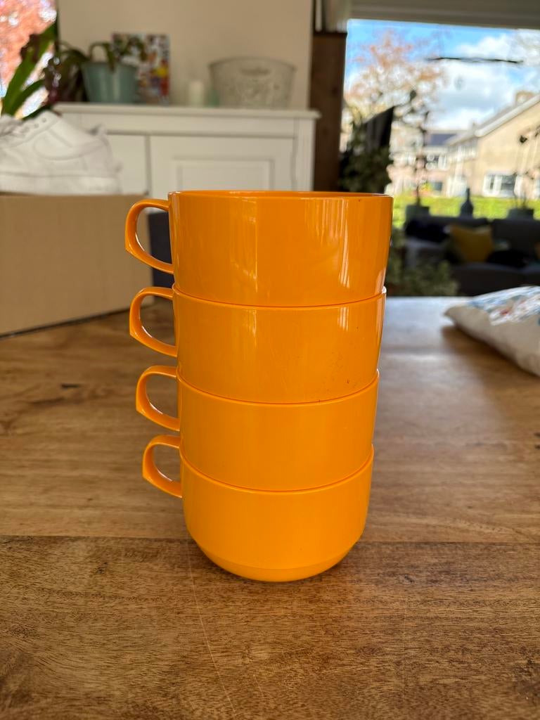 Set van 4 vintage Mepal Kommen geel, Ophalen of Verzenden, Gebruikt