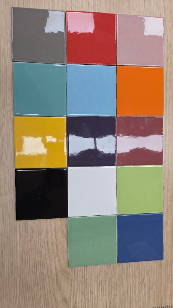 Tegeltjes 10x10cm in diverse kleuren voor mozaïek/decoratie, Doe-het-zelf en Verbouw, Tegels, Minder dan 20 cm, Minder dan 5 m²