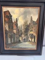 Schilderij Cor van Eijk (1914-1990) - Hollands stadsgezicht, Ophalen