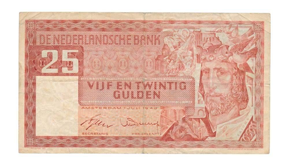 Nederland 25 Gulden 1949 Salomo, Ophalen of Verzenden, 25 gulden, Los biljet