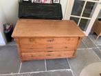 Oud Grenen dekenkist, Ophalen, Gebruikt, 100 tot 150 cm, 50 tot 75 cm
