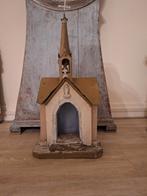 Superleuk oud houten kerkje met madonna en kerkklok, Ophalen of Verzenden