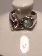 zilveren ring met edelsteentjes, 18 tot 19, Verzenden, Zo goed als nieuw, Met edelsteen