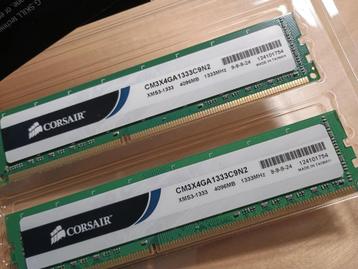 8 GB geheugen DDR-3 - 1333   ==>  stabiel, snel en 100% goed beschikbaar voor biedingen
