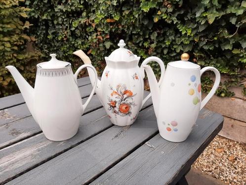 Vintage, retro koffiepot, theepot, 3 stuks, Antiek en Kunst, Antiek | Servies los, Ophalen