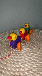 Houten trek eendjes, Ophalen, Zo goed als nieuw, Duw- of Trekspeelgoed