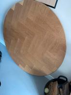 Rond tafelblad houtfineer visgraat 120 cm, Ophalen, Gebruikt, Rond, 100 tot 150 cm