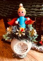 Vintage engel op antieke Kerstbal knijper, Gebruikt, Ophalen of Verzenden