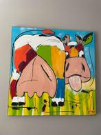 2 Fiore Schilderijen - Koe - 60x60, Antiek en Kunst, Ophalen of Verzenden