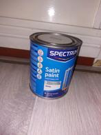 1 blik nieuwe  Spectrum Satin verf in de kleur wit., Ophalen, Wit, Nieuw, Verf