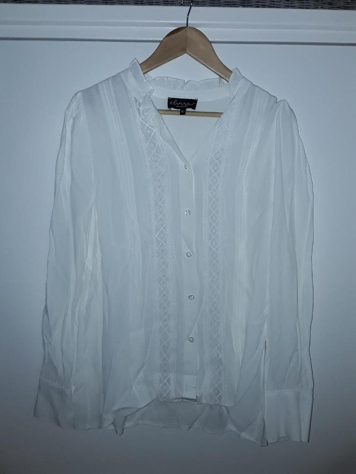 Elvira Witte Bohemian Blouse Met Kanten Details Maat 42, Kleding | Dames, Blouses en Tunieken, Nieuw, Maat 42/44 (L), Wit, Verzenden