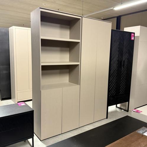 vakkenkast vakken kast japandi stijl taupe, Huis en Inrichting, Kasten | Boekenkasten, Zo goed als nieuw, 25 tot 50 cm, Met lade(s)