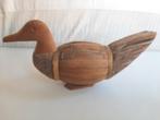 Vintage wilde eend lokvogel - van natuurlijke Grassen/hout, Ophalen of Verzenden, Gebruikt, Vogel, Beeldje of Figuurtje