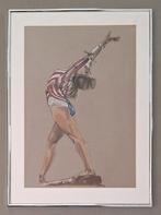 pastel-krijt schilderij Kathy Johnson evenwichtsbalk 51x71cm, Antiek en Kunst, Kunst | Schilderijen | Modern, Ophalen of Verzenden