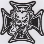 Iron Cross Devil stoffen opstrijk patch embleem #3, Motoren, Ophalen of Verzenden, Nieuw