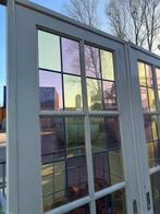 Set schuif / en-suite deuren met glas in lood 211x155cm., Ophalen