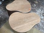 Salontafel set mari travertin organische vorm hoge korting, Huis en Inrichting, Tafels | Salontafels, Ophalen, Nieuw, Ovaal, Minder dan 50 cm