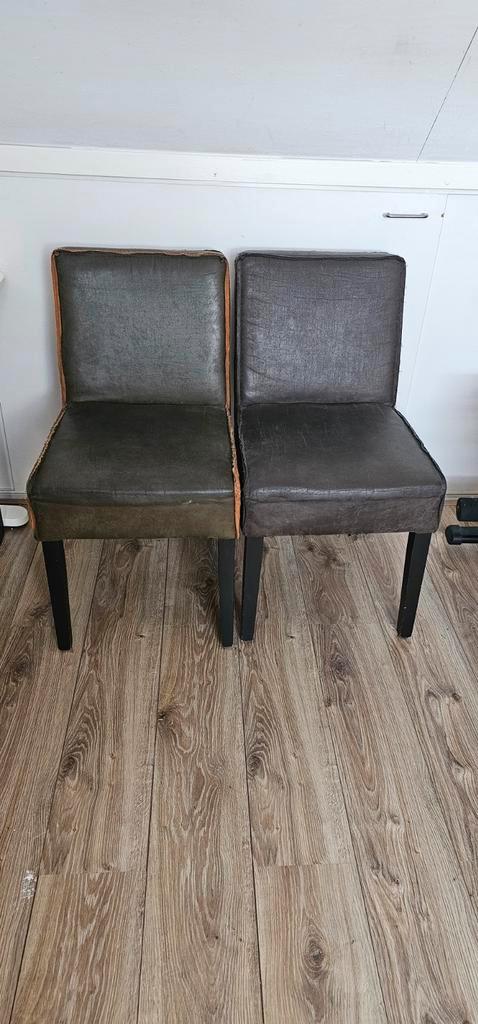 4 x eetkamerstoelen van bepurehome type rodeo, Huis en Inrichting, Stoelen, Gebruikt, Vier, Leer, Ophalen