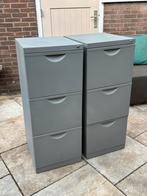 Twee grijze archiefkasten/kantoorkasten, Huis en Inrichting, Kasten | Roldeurkasten en Archiefkasten, Ophalen, Minder dan 50 cm