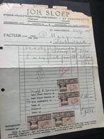 ST. ANNAPAROCHIE SLOEP JAMFABRIEK 1935 FACTUUR MET ZEGELS, Verzenden, Gebruikt
