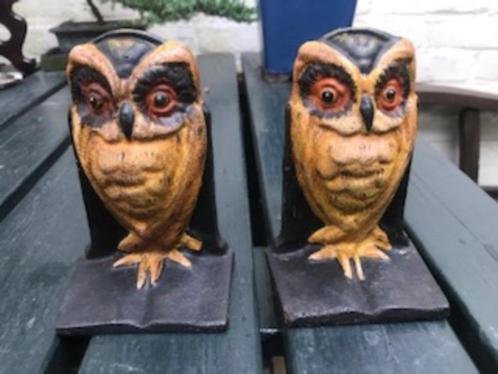 stel gietijzeren boekensteunen, wijze uilen, Antiek en Kunst, Curiosa en Brocante, Ophalen of Verzenden
