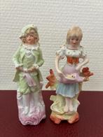 Antieke porseleinen beeldjes (bisque) - set van 2, Antiek en Kunst, Ophalen of Verzenden