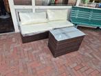 2 bankjes 1 tafel, Ophalen, Zo goed als nieuw, Steigerhout